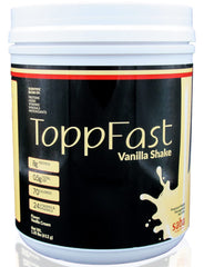 Saba ToppFast vanilla bottle for post-workout protein boost.