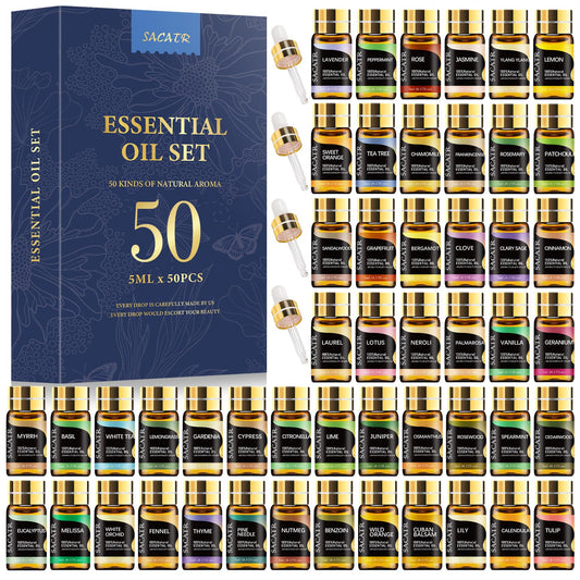 SACATR 50pcs essential oil set lavender bottle for diffuser aromatherapy.