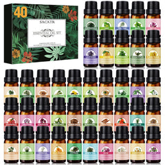SACATR Essential Oils Set with 40 bottles for diffusion and DIY projects