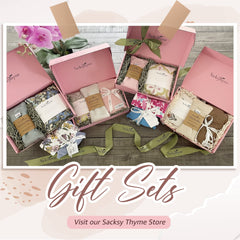 Sacksy Thyme heating pad providing warm therapy with flaxseed and cherry pit fill