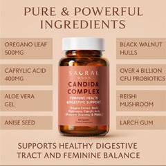 SACRALMOON probiotics bottle for gut harmony and clarity.