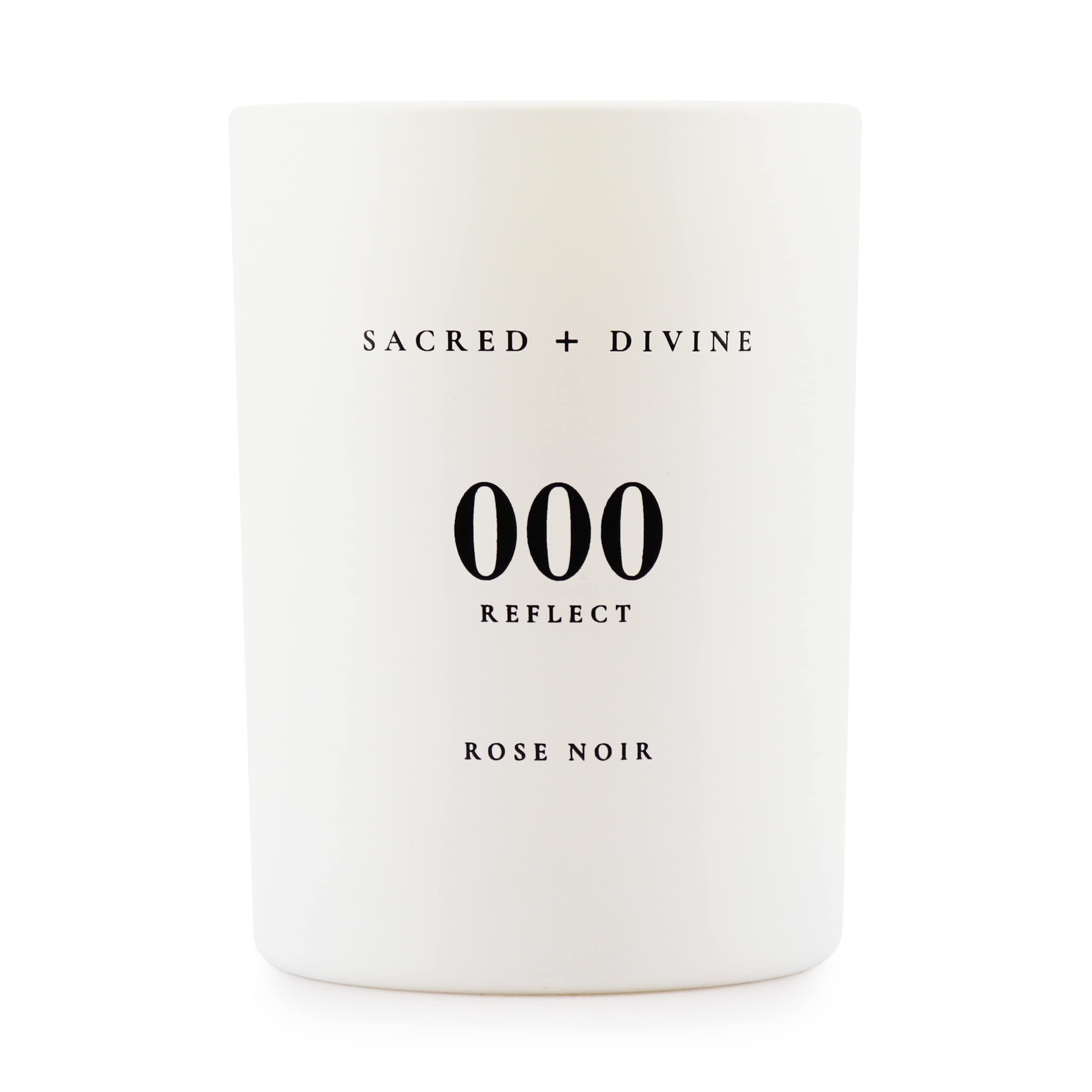 Sacred + Divine 000 Reflect candle with rose-noir focus for calming ambience