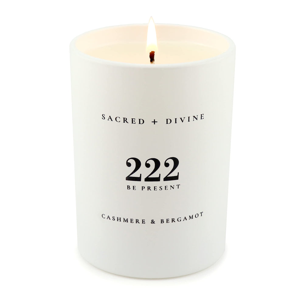 Sacred + Divine 222 Cashmere Bergamot aroma creates cozy relaxation.