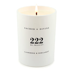Sacred + Divine 222 Cashmere Bergamot aroma creates cozy relaxation.