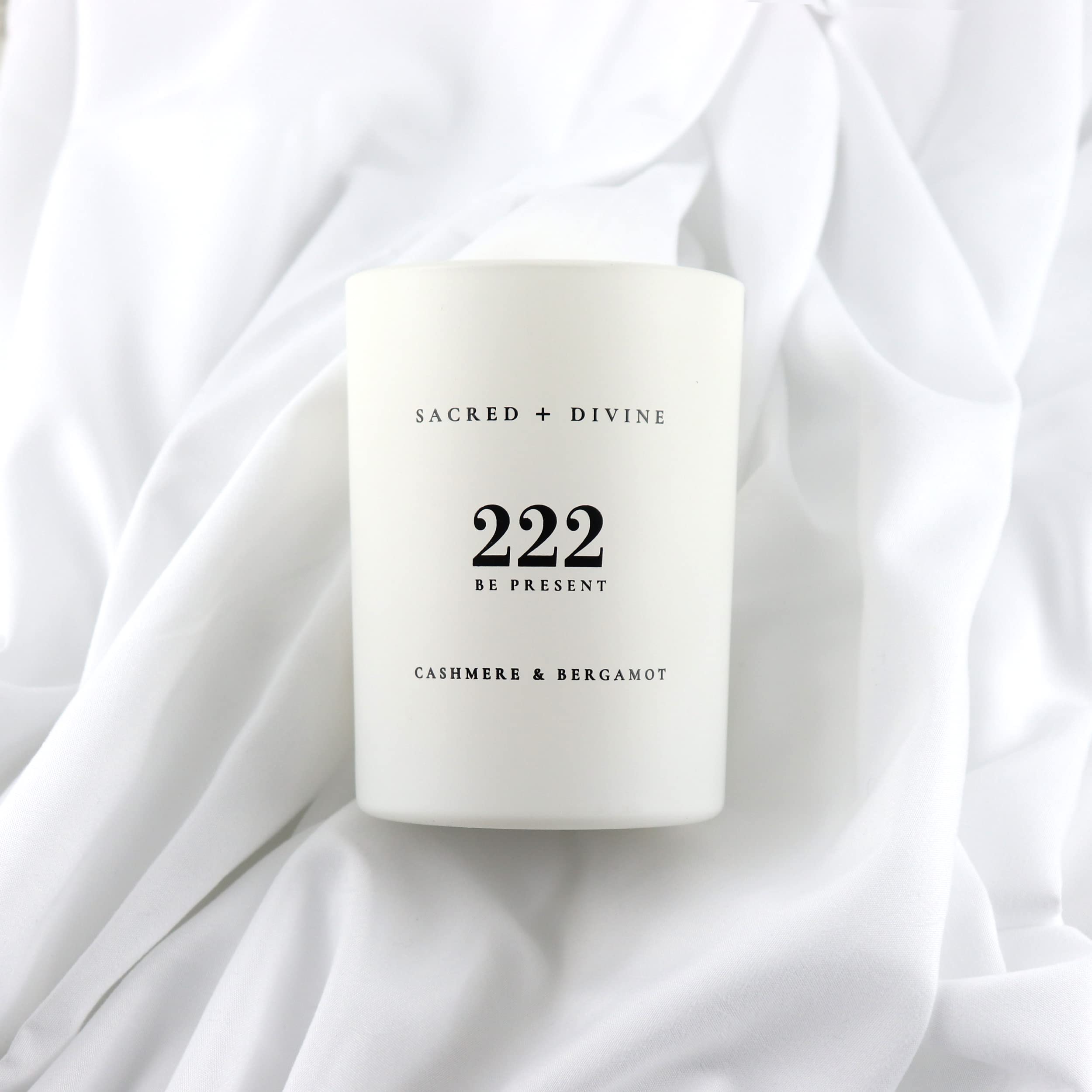 Sacred + Divine 222 Minimalist white jar design for clean decor.