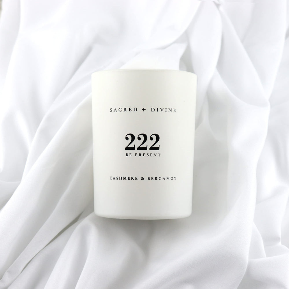 Sacred + Divine 222 Minimalist white jar design for clean decor.