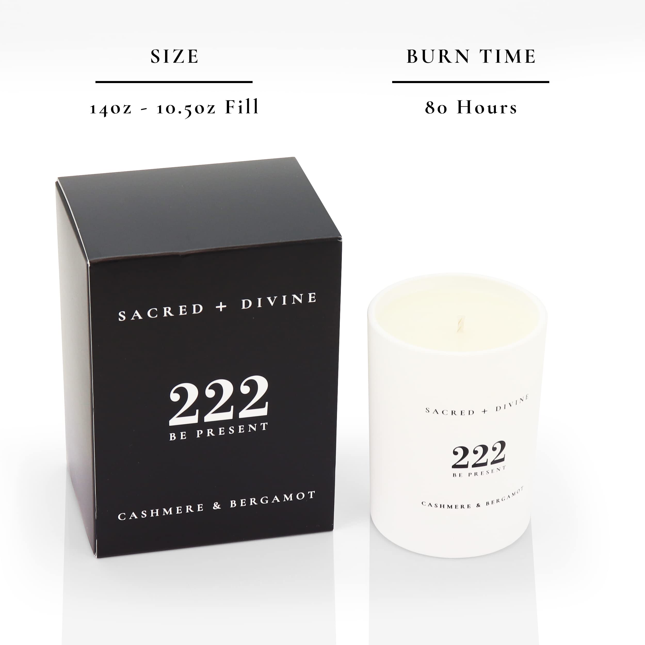 Sacred + Divine 222 Soy Coconut wax candle aroma and texture.