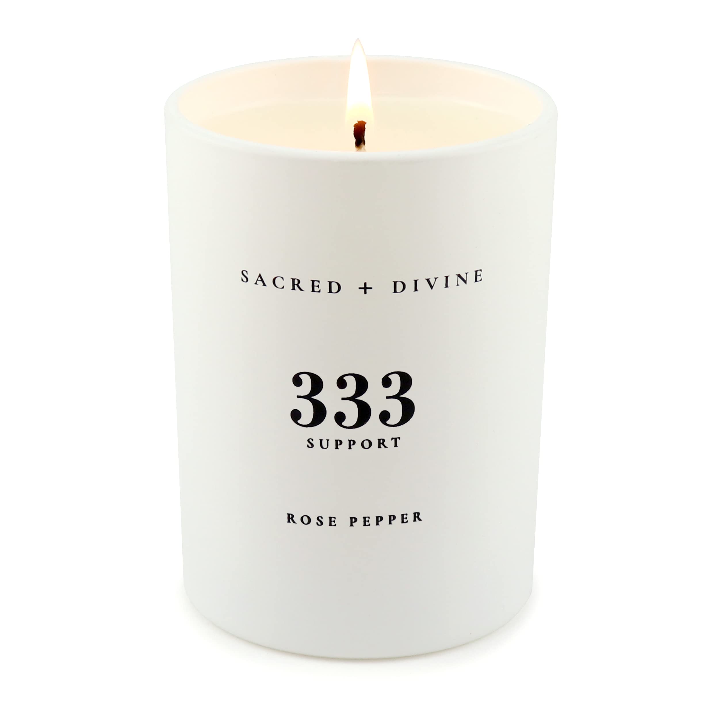 Packaging of Sacred + Divine 333 candle ready for gifting energy
