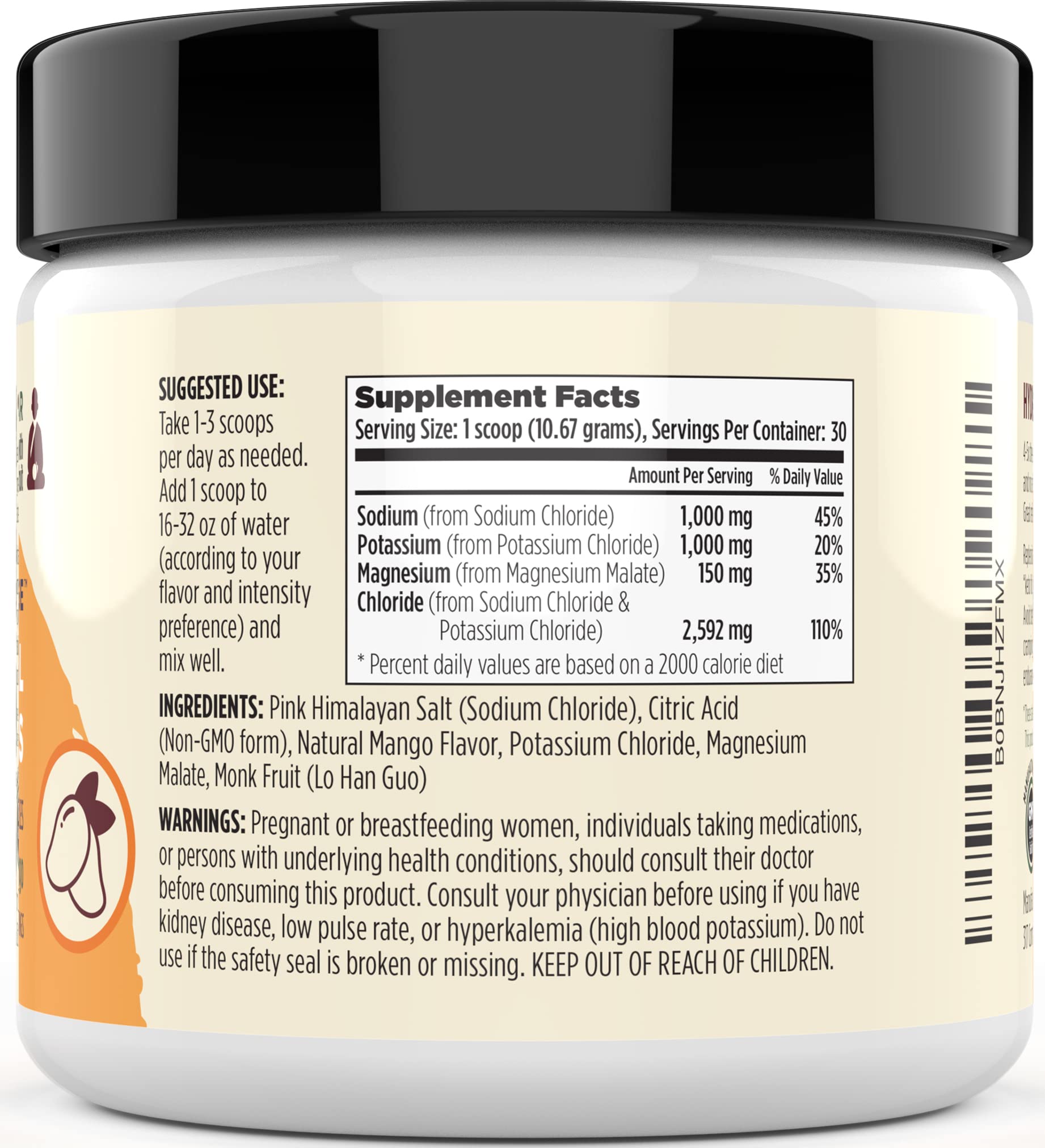 Ingredients panel shows allergen-free, sugar-free formula for keto-friendly use