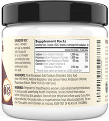 Sacred Eats Keto Electrolyte Powder Raspberry Lemon in a glass, showing flavor