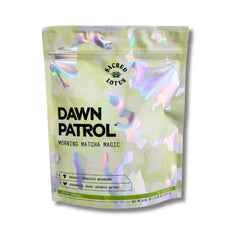 Sacred Lotus Dawn Patrol bag front view, emphasizing convenient packaging for morning rituals.