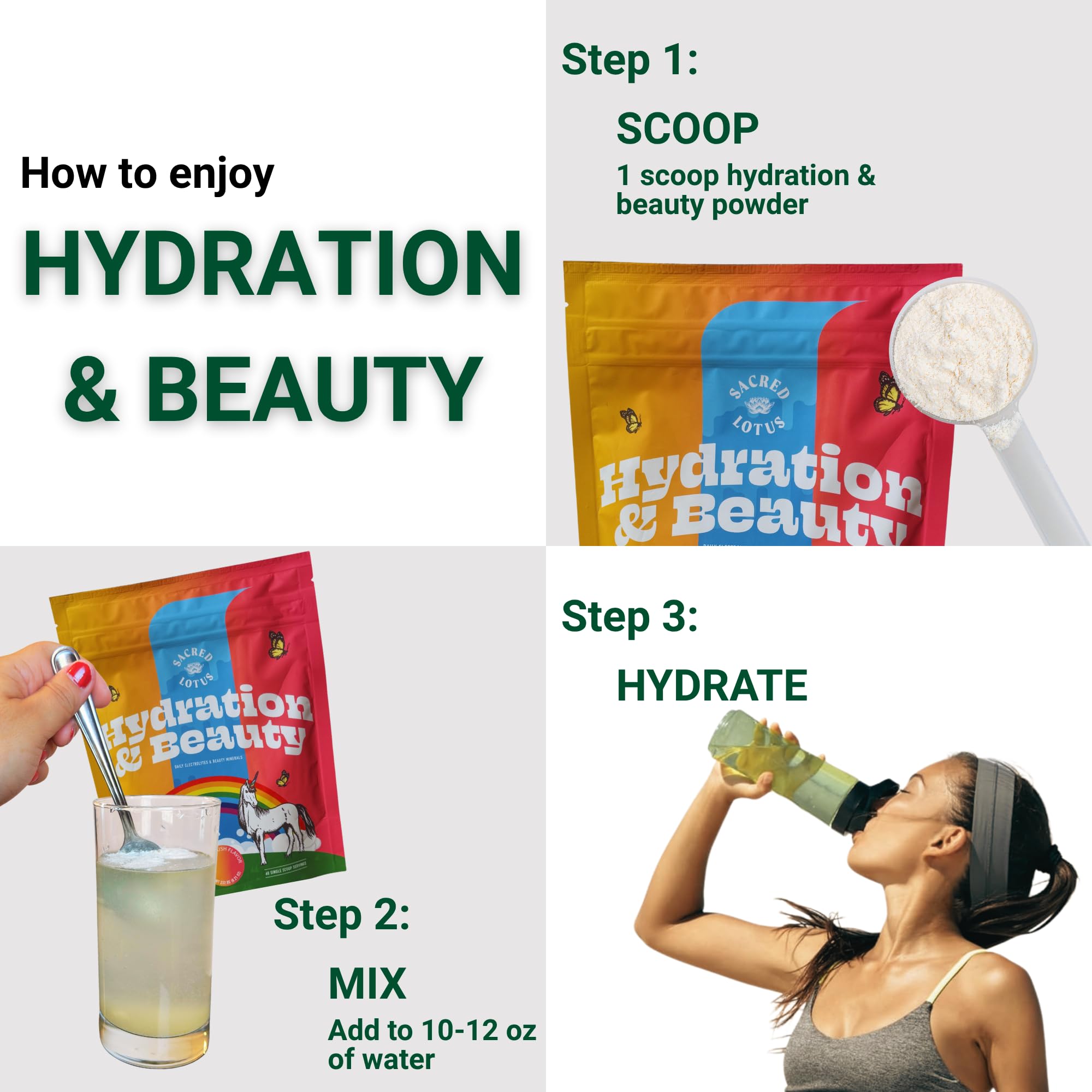 Sacred Lotus electrolyte blend highlights minerals for hydration and balance.