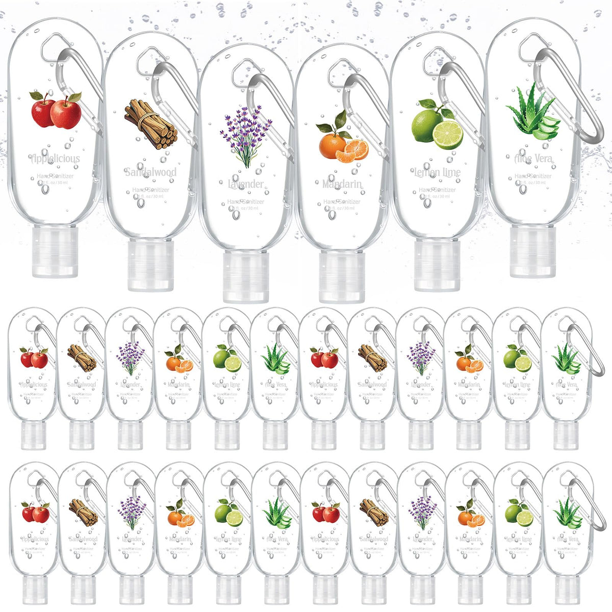 Sacubee 24-pack hand sanitizers with colorful keychains for easy gifting and on-the-go cleansing.