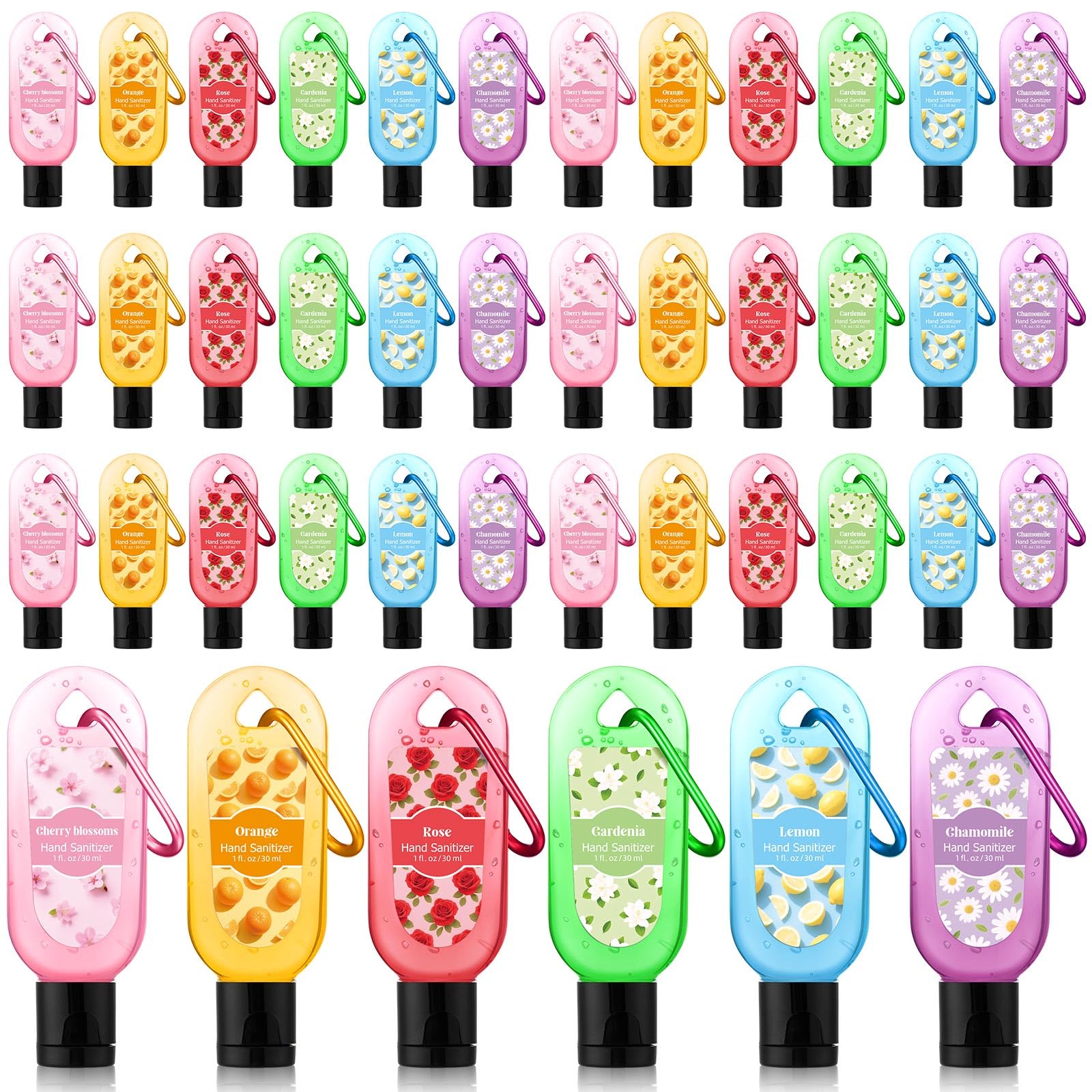 Sacubee 24-pack lavender hand sanitizer keychain for portable freshness.