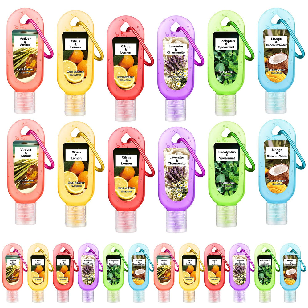 Sacubee 24 pack hand sanitizer keychain set for on the go cleansing