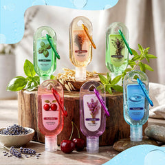 Sacubee basil hand sanitizer keychain for travel or work