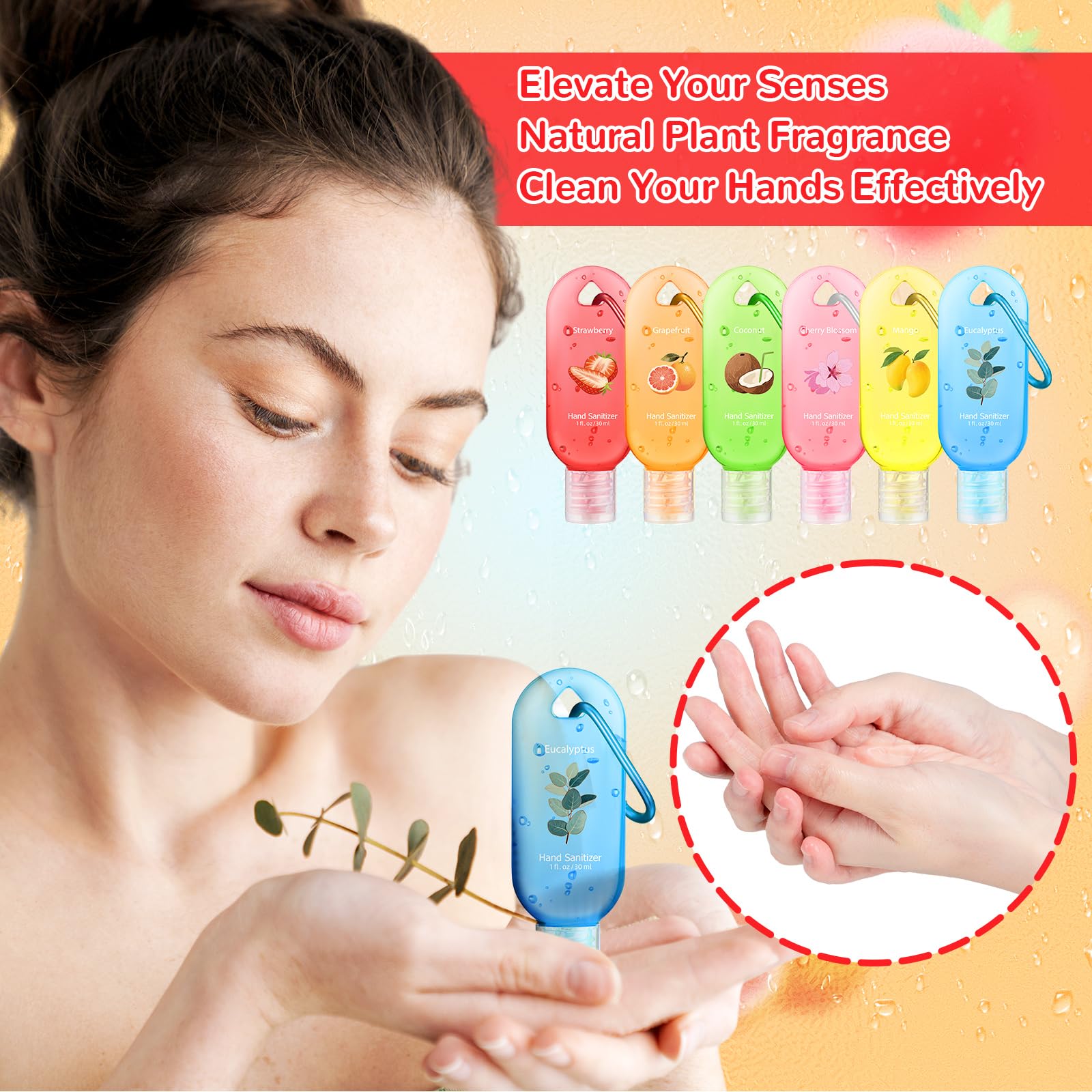 Sacubee Coconut scented hand sanitizer keychain-travel-friendly gel for quick clean.