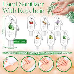 Sacubee six-color keychain hand sanitizers with varied scents for every preference.
