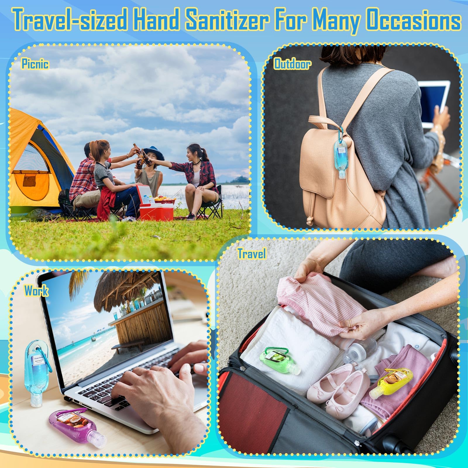 Sacubee watermelon sanitizer keychain bottle for summer on-the-go hygiene