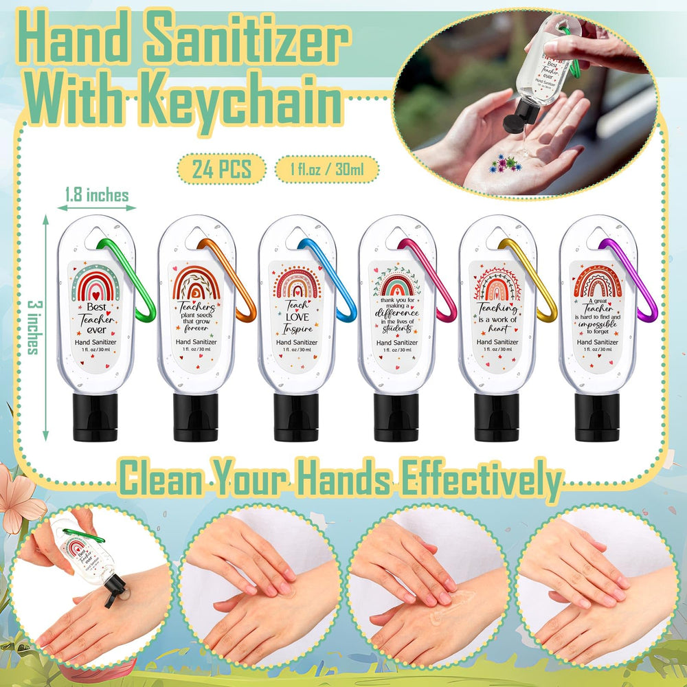 Sacubee apple scented hand sanitizer with keychain, ideal for classroom gifts.