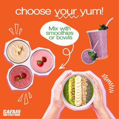 Safari Nu whey digestive enzymes label suggesting easier absorption.