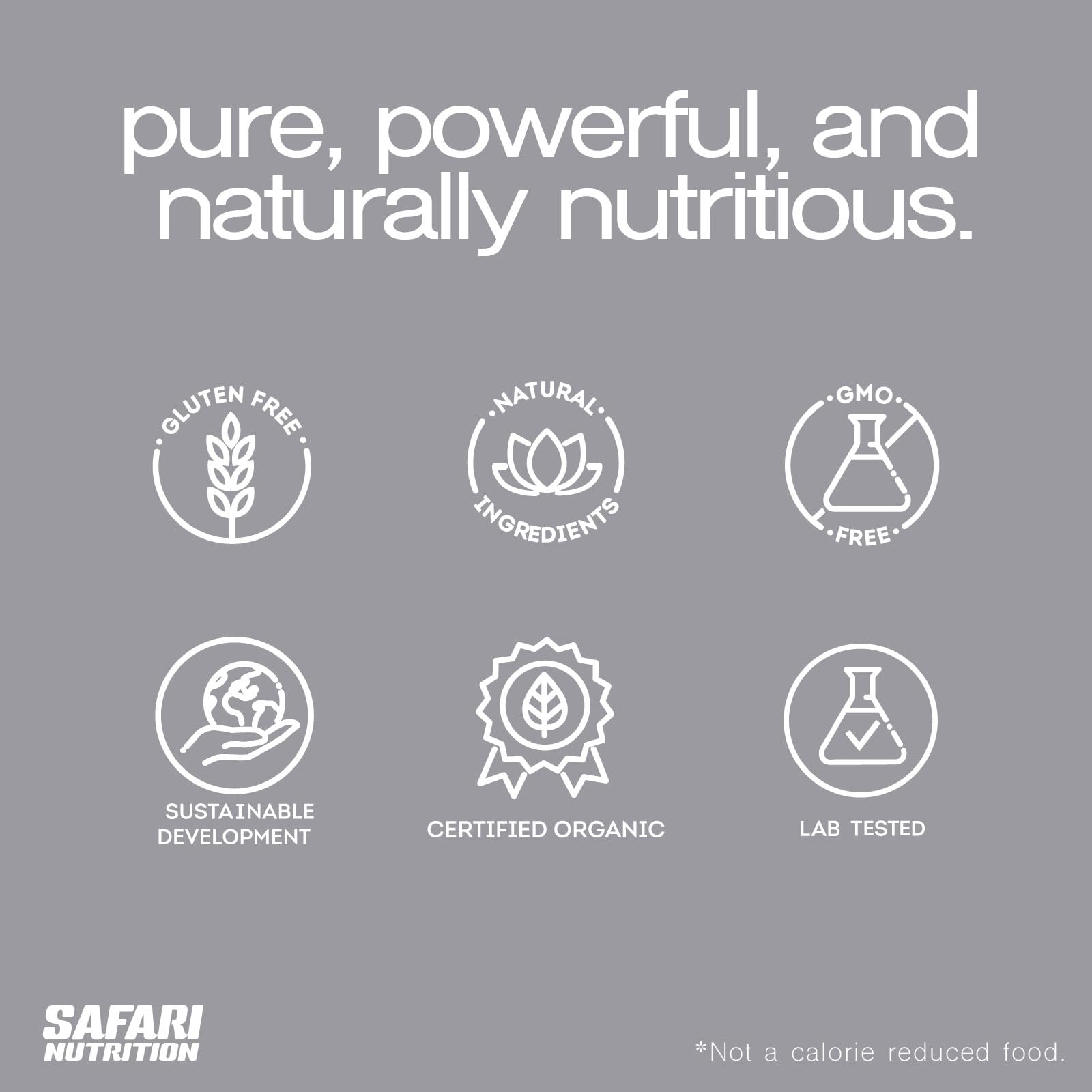 Safari Nutrition digestive enzymes icon signals easier digestion with plant-based protein.