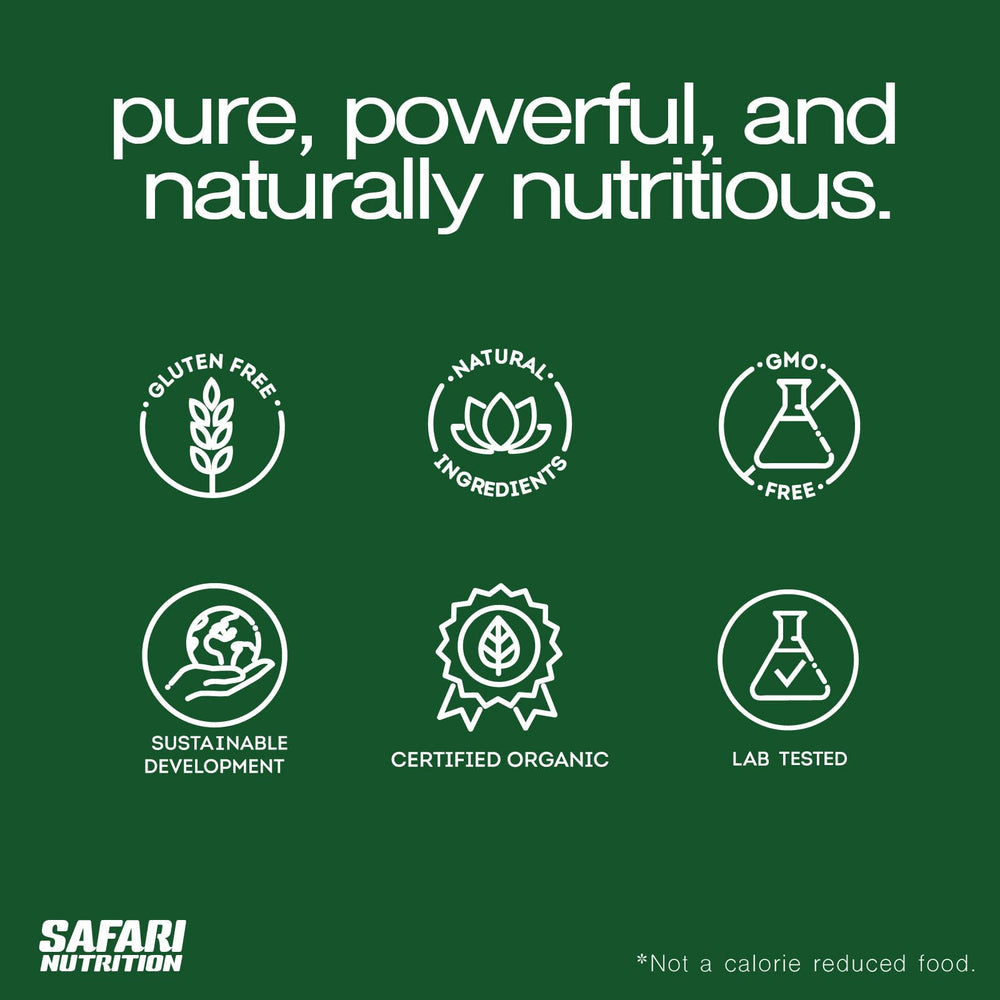 Safari Nutrition Isolate Vanilla nutrition facts closeup, quality protein details