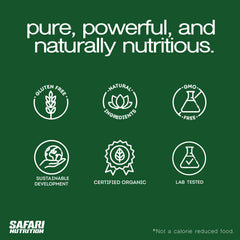 Safari Nutrition Isolate Vanilla nutrition facts closeup, quality protein details