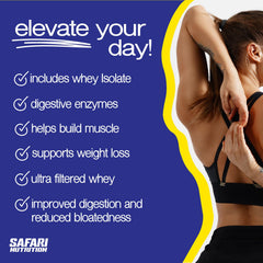 6-8 oz shake with Safari Nutrition Cookies & Cream provides 12g BCAAs per two scoops.