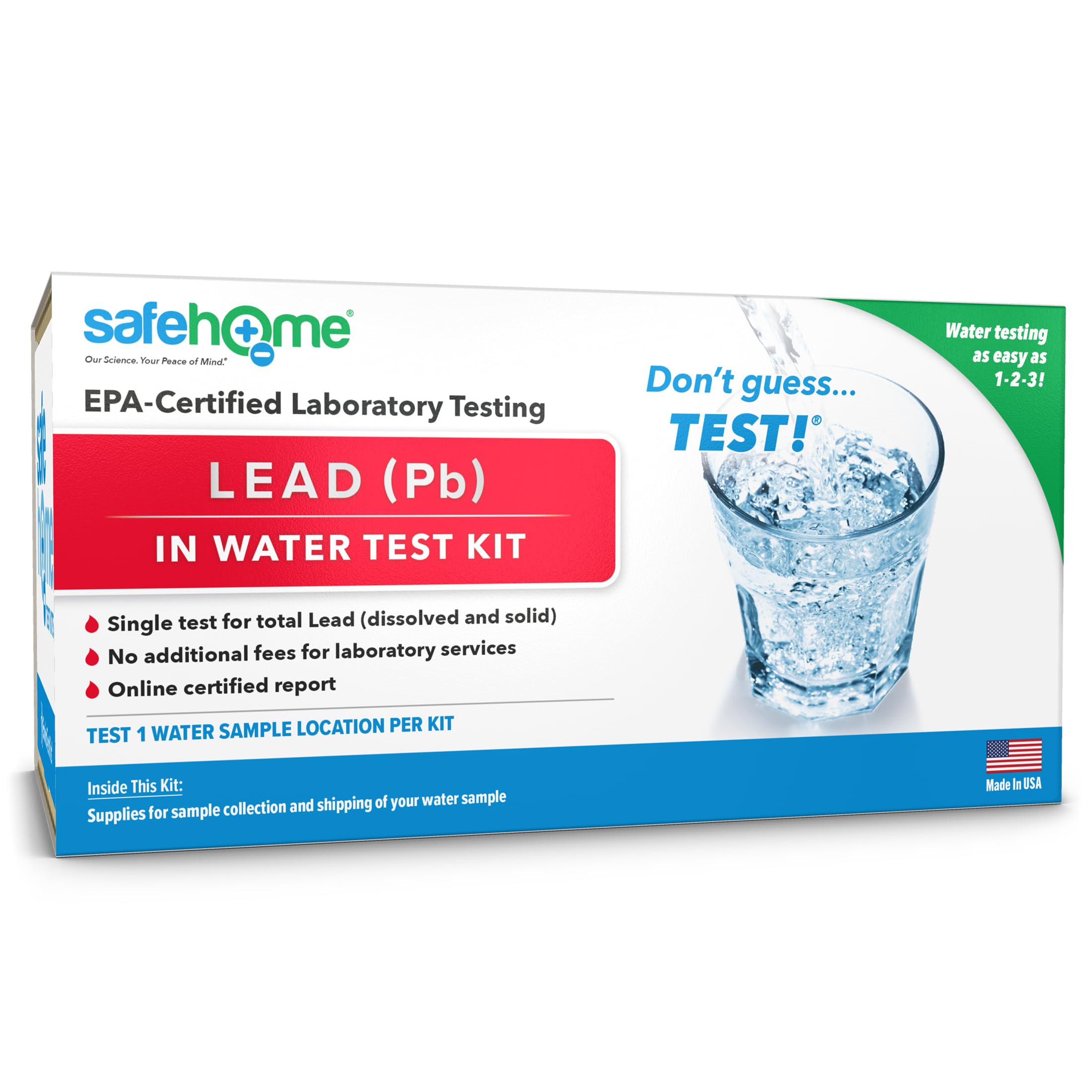 Safe Home lead water test kit sample collection for accurate at-home testing
