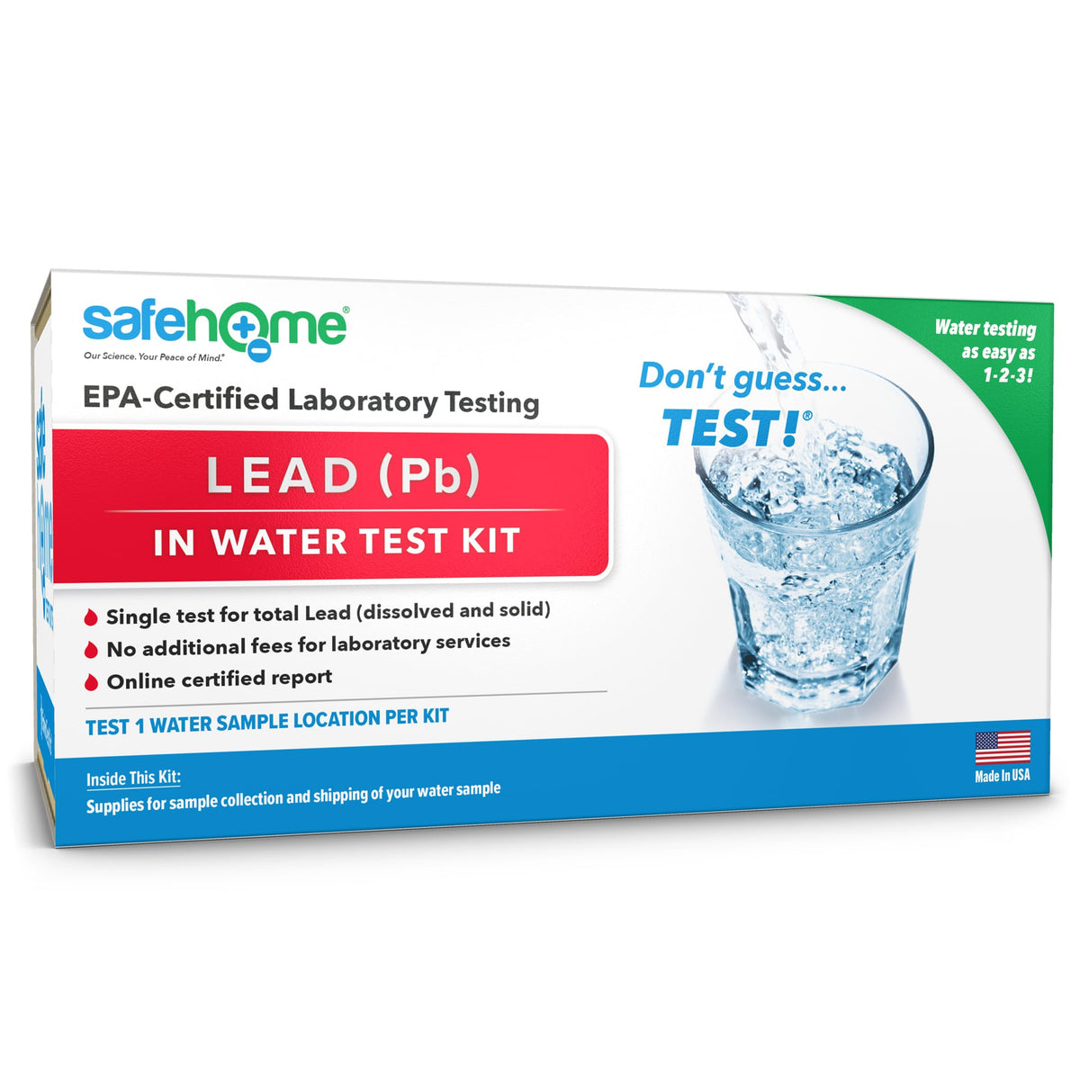 Safe Home lead water test kit sample collection for accurate at-home testing