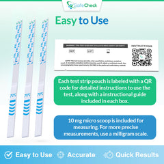SafeCheck fentanyl test strip urine testing during on-the-go checks.