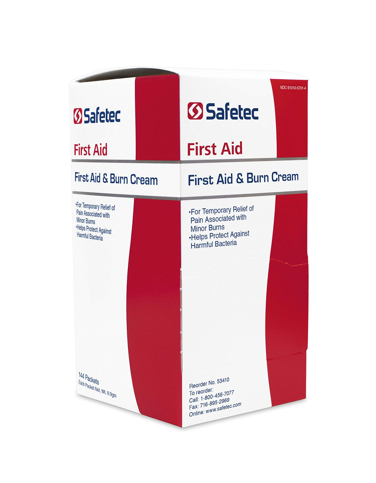 Safetec 267479 first aid burn cream label for quick kit identification.