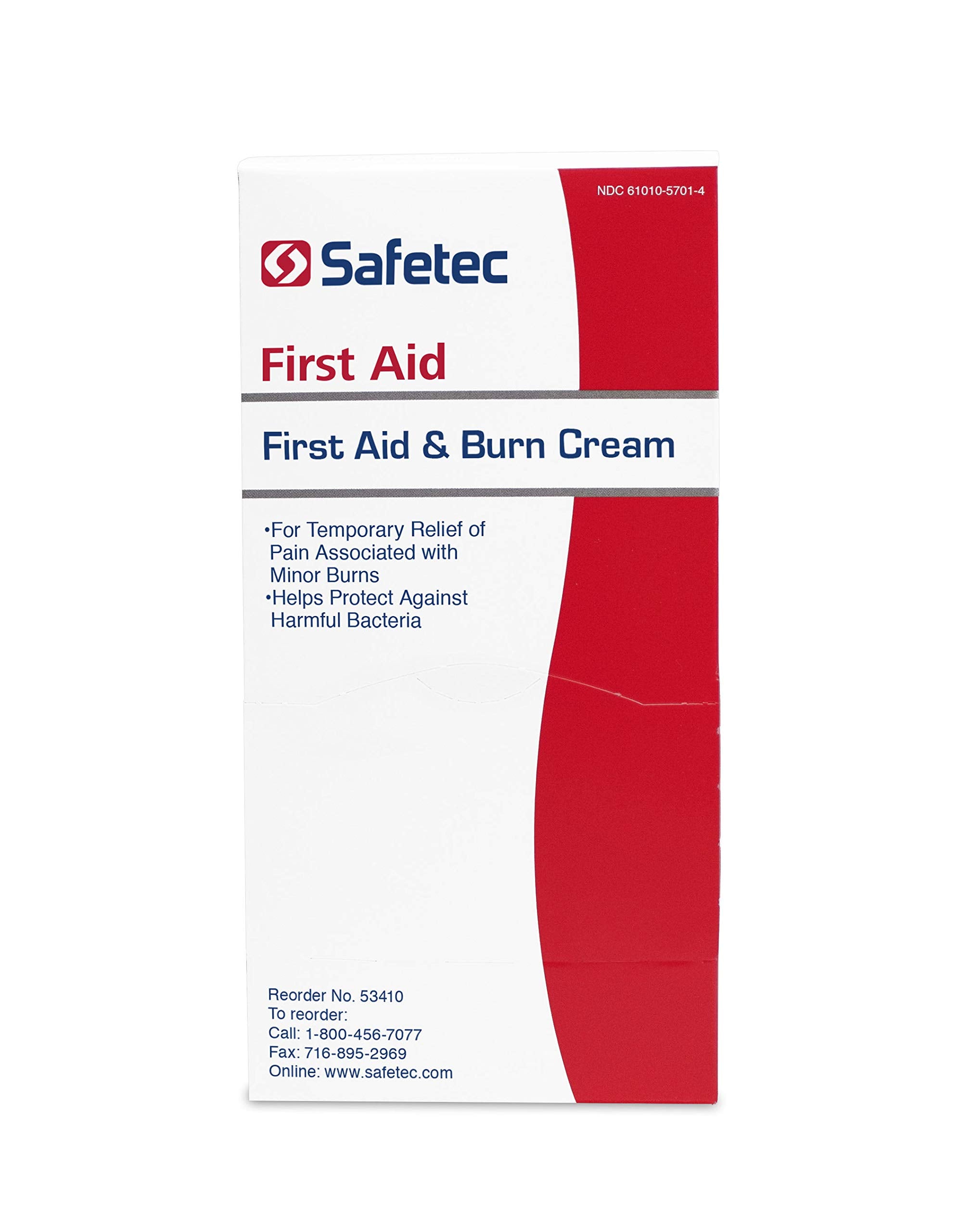 Safetec 267479 burn cream tube close-up showing travel-friendly container.