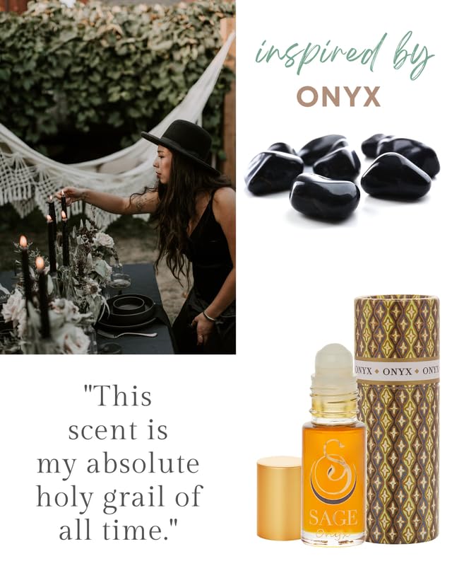 The Sage Lifestyle Onyx Roll On sandalwood-amber scent for evenings
