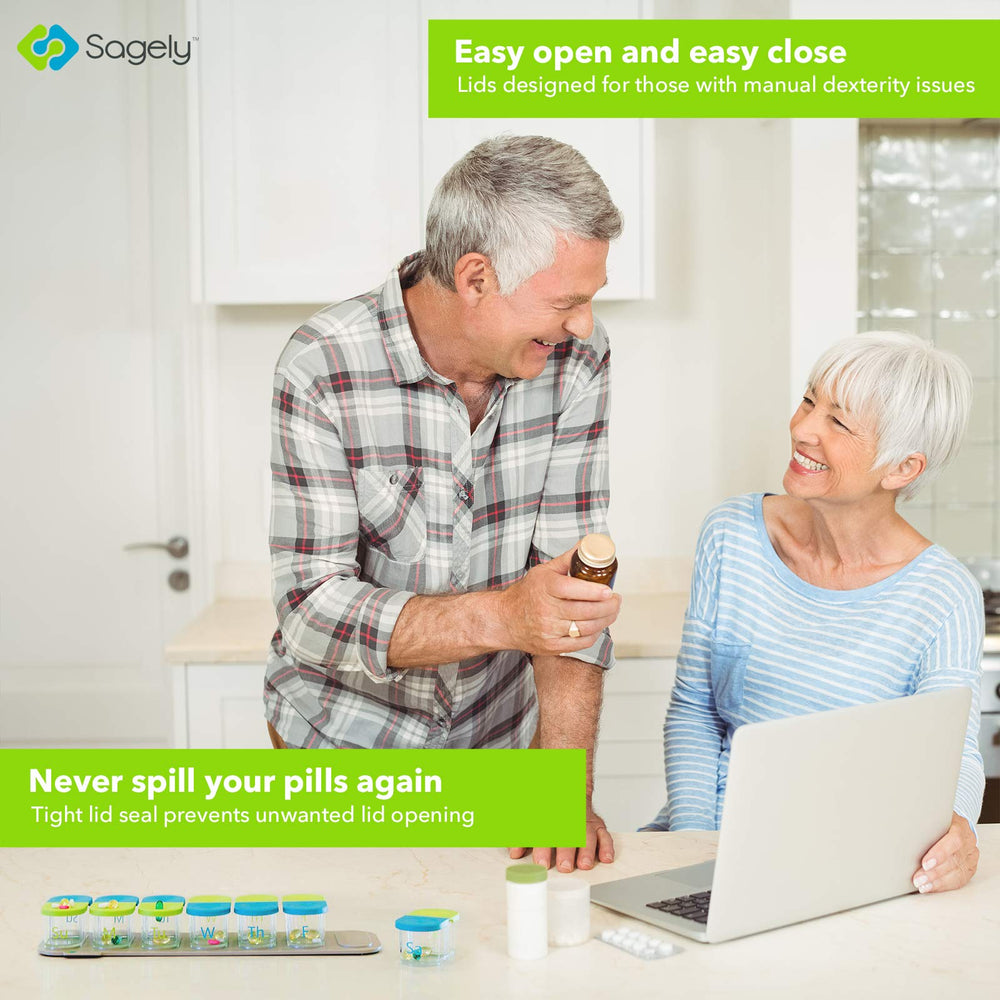 Sagely Smart XL BPA-free, food-safe materials protect pills.
