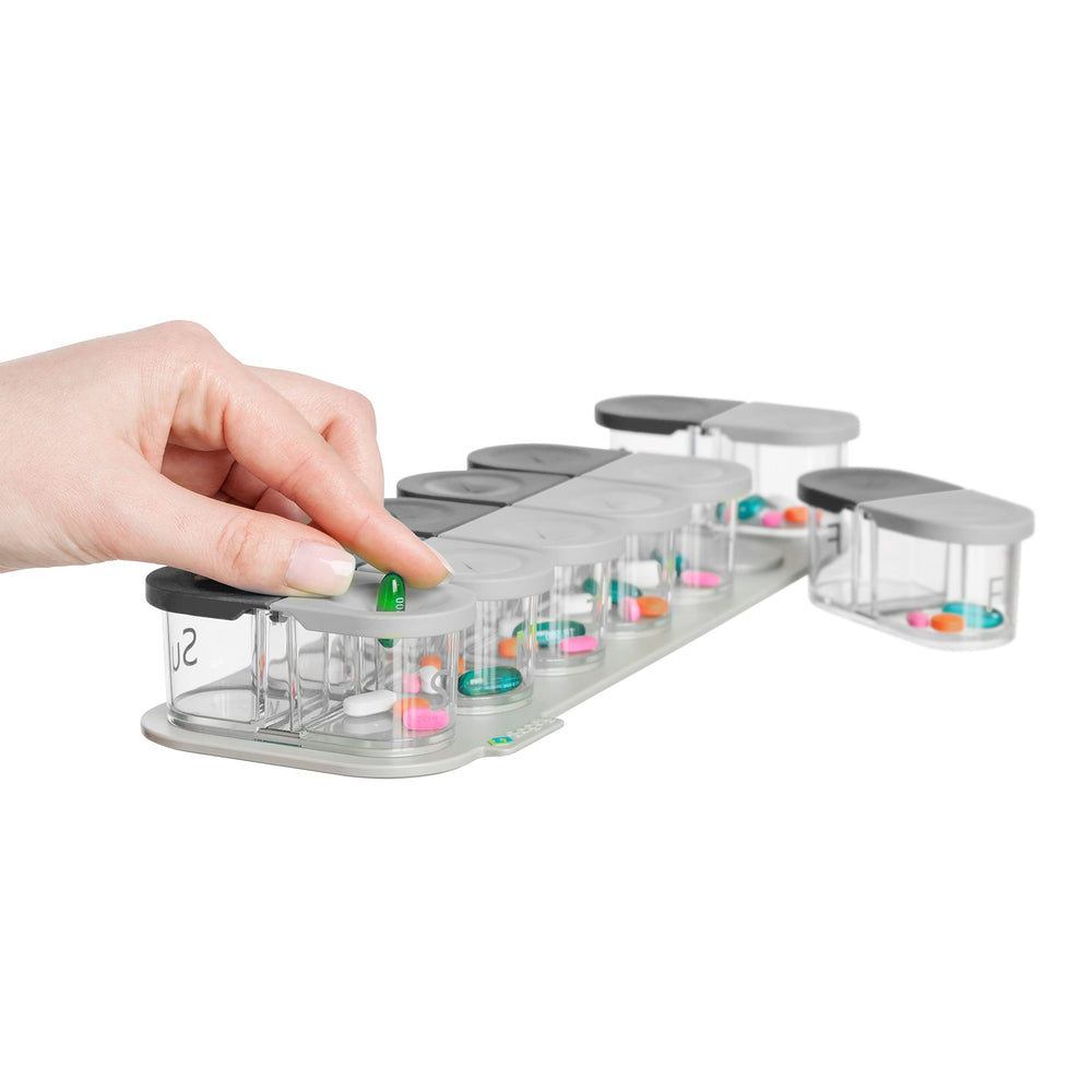 Sagely Smart XL weekly pill organizer AM/PM base for easy daily dosing.