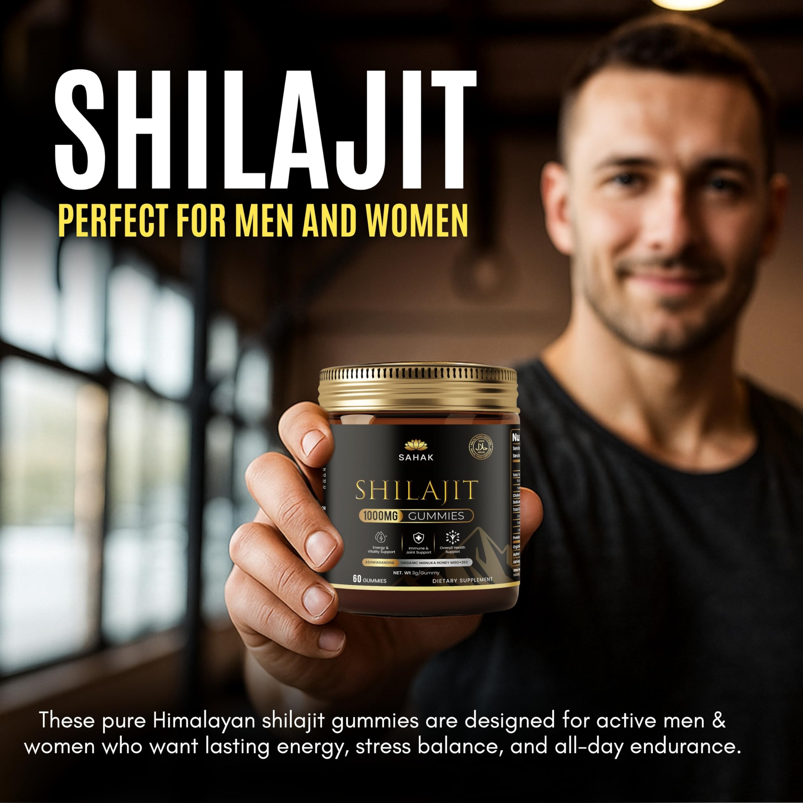 SAHAK Shilajit Gummies lab-tested seal ensures purity and safety