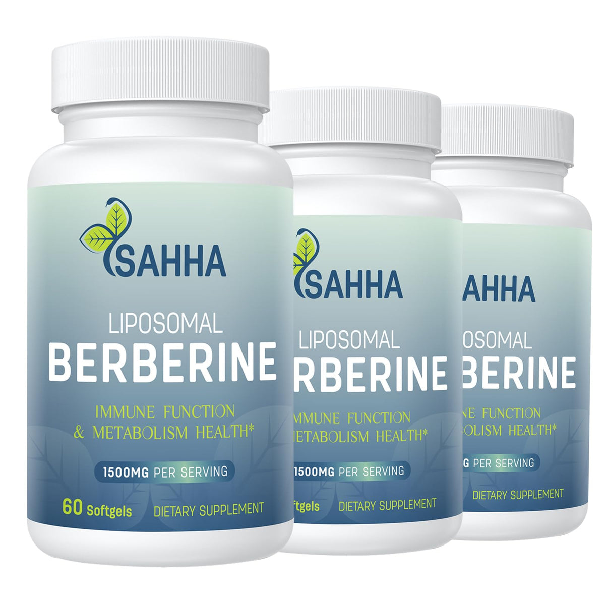 Sahha Liposomal Berberine bottle highlights enhanced absorption for daily vitality.