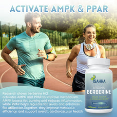 Sahha Liposomal Berberine label close-up emphasizing quality and purity.