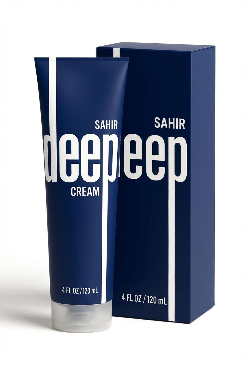 SAHIR Deep Blue cooling cream tube application delivers a soothing post-workout sensation