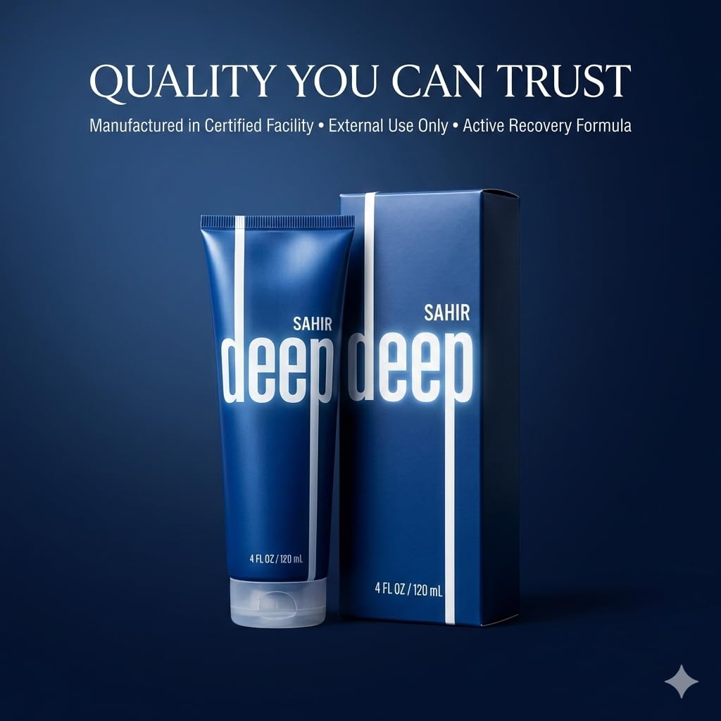 SAHIR Deep Blue peppermint-eucalyptus oil closeup highlights refreshing formula
