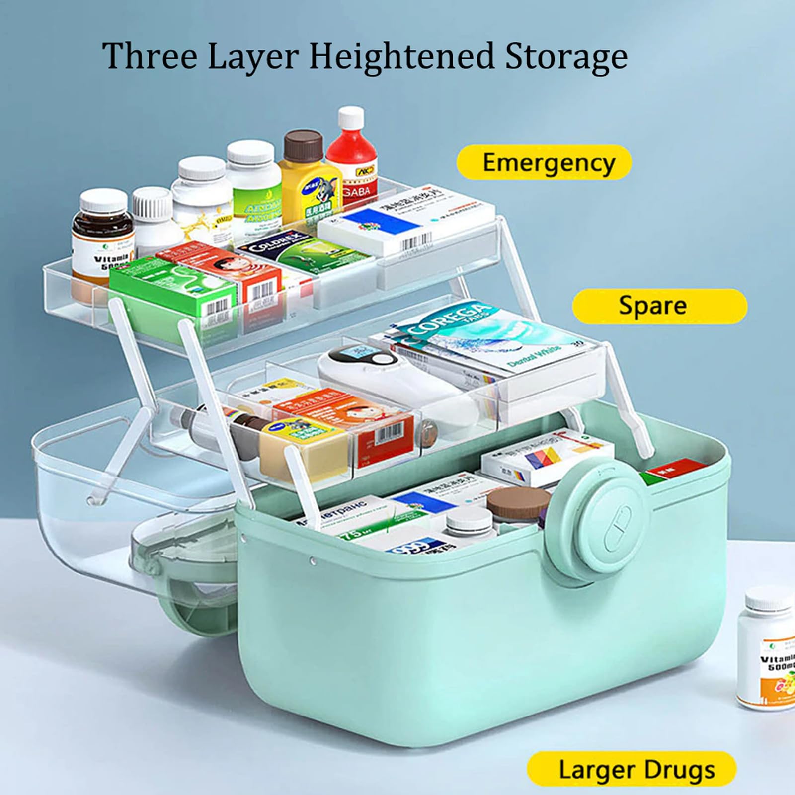 Saim transparent PP plastic highlights contents for quick finding.
