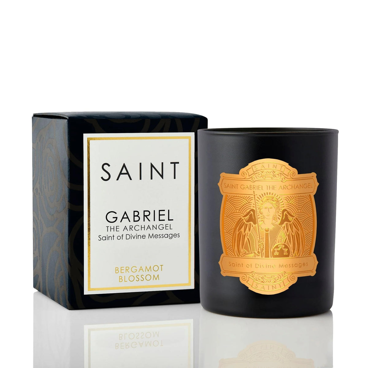 Saint Gabriel candle flame close-up for calming ambiance.