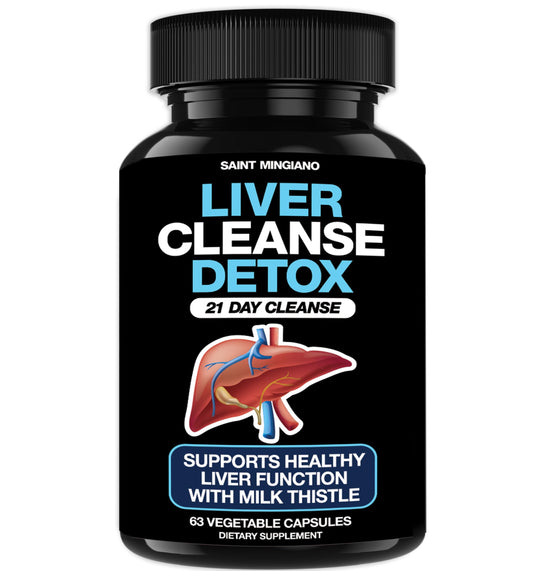 Saint Mingiano Liver Cleanse bottle front view for daily liver support.