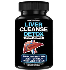 Saint Mingiano Liver Cleanse bottle front view for daily liver support.