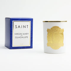 SAINT oud floral aroma candle close-up highlighting soothing scent