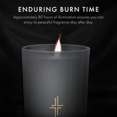 SAINT Sacrament Candle charcoal vessel complements modern decor