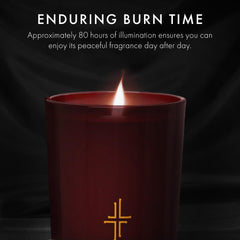 SAINT X Ali Landry Sacrament Candle offers up to 80-hour burn.