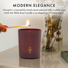 SAINT X Ali Landry Sacrament Candle rose petal closeup enhancing fragrance.